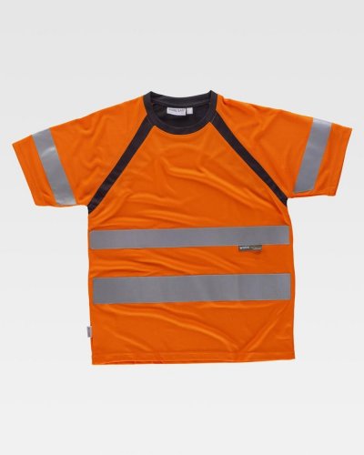 T-shirt alta visibilità combinata ORANGE / BLACK