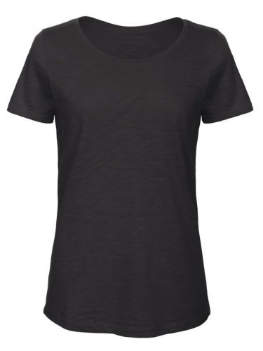 T-shirt donna B&C scollo a V cotone organico mélange 120g/m²