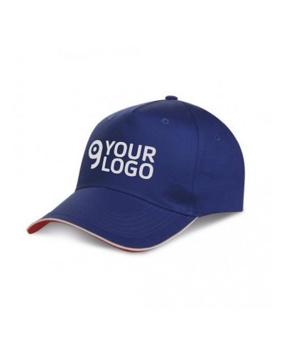 Casquette 5 Panneaux Piping 100% Coton Visière Rigide