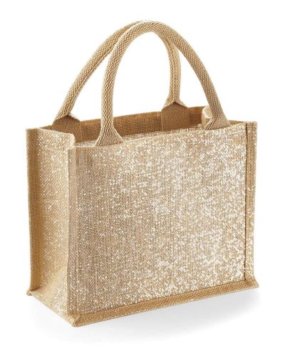 Mini borsa in Juta Shimmer