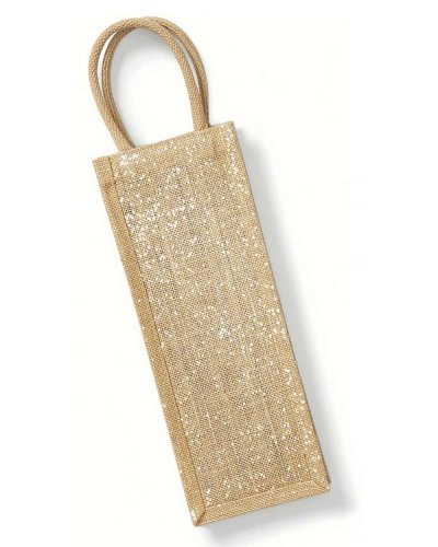 Shimmer Jute Bottle Bag