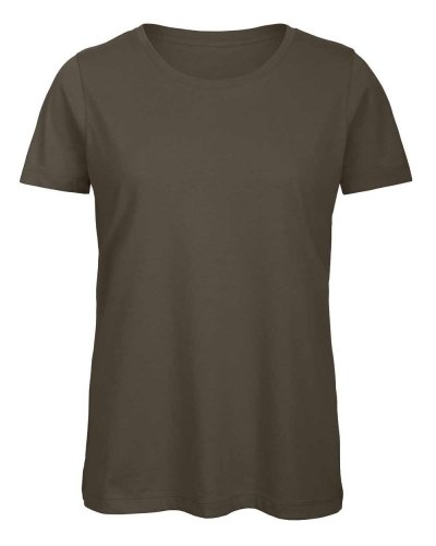 T-Shirt donna in cotone organico Khaki Green