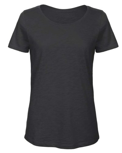 T-Shirt donna in cotone organico scollo a v Chic Black