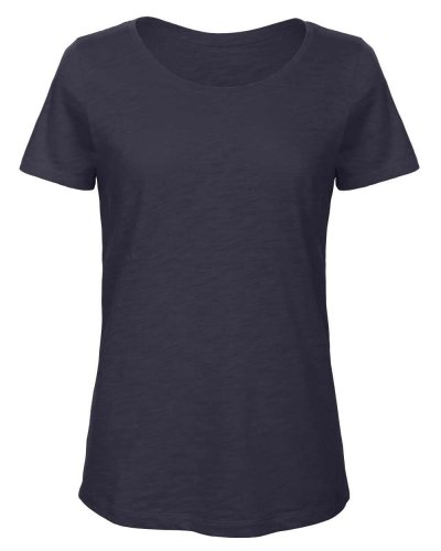 T-Shirt donna in cotone organico scollo a v Chic navy