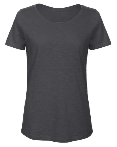 T-Shirt donna in cotone organico scollo a v Chic Anthracite