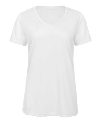 T-shirt donna scollo a v triblend White