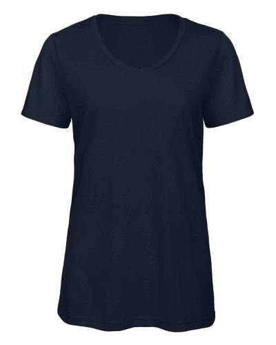 T-shirt donna scollo a v triblend Navy