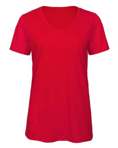T-shirt donna scollo a v triblend Red