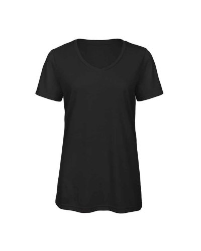 T-shirt donna scollo a v triblend Black