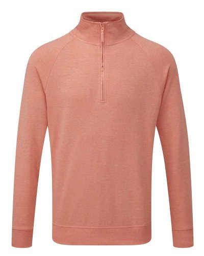 Felpa Uomo HD con zip 1/4 Coral Marl