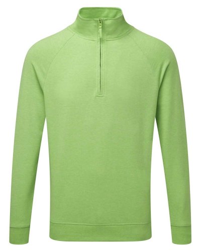 Felpa Uomo HD con zip 1/4 Green Marl