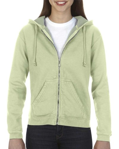 Felpa donna con cappuccio e cerniera Celadon