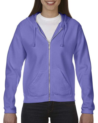 Felpa donna con cappuccio e cerniera Violet