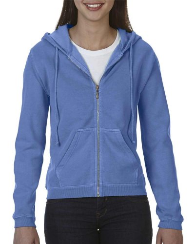 Felpa donna con cappuccio e cerniera Flo Blue