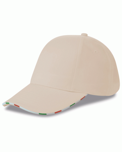 Cappellino 6 pannelli ruotati con bandiera italiana