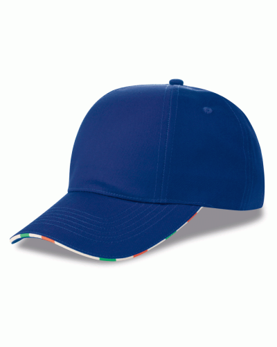 Cappellino 6 pannelli ruotati con bandiera italiana