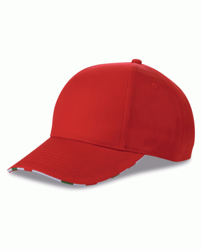 Cappellino 6 pannelli ruotati con bandiera italiana