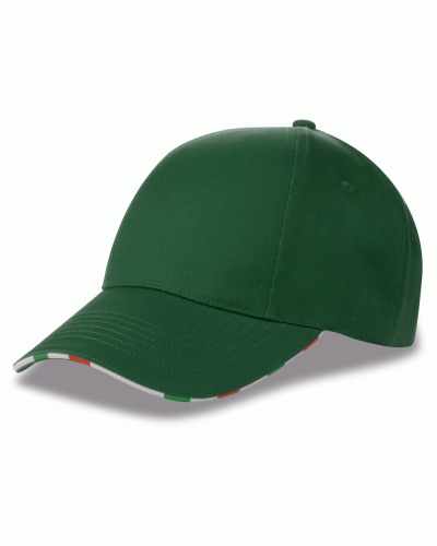 Cappellino 6 pannelli ruotati con bandiera italiana