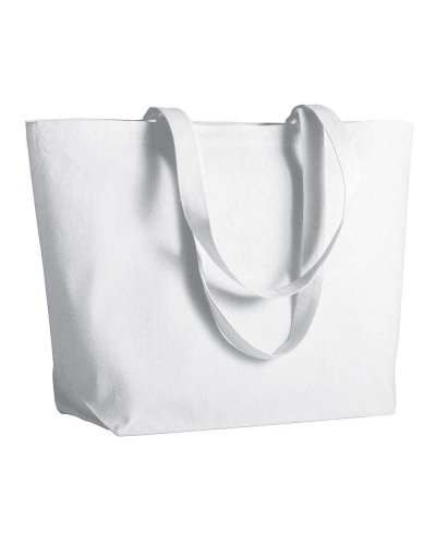 Shopper con soffietto alla base Bianco