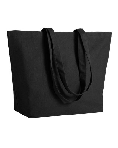 Shopper con soffietto alla base Nero