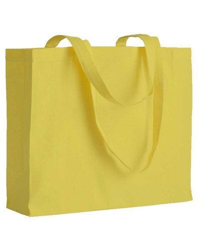 Shopper con manici lunghi e soffietto Giallo