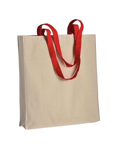 Shopper in cotone manici colorati con soffietto da 220 gr