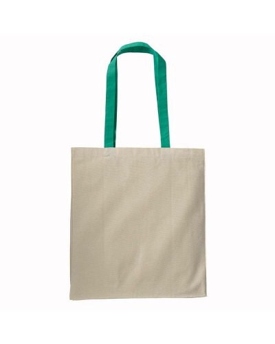 Shopper in cotone manici colorati con soffietto da 220 gr