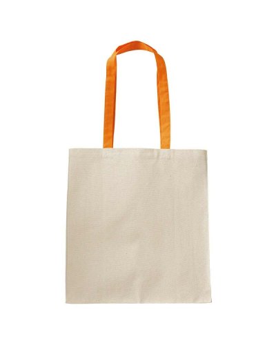 Shopper in cotone manici colorati con soffietto da 220 gr