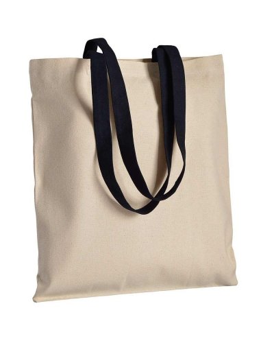 Shopper in cotone manici lunghi colorati Nero