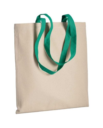 Shopper in cotone manici lunghi colorati Verde