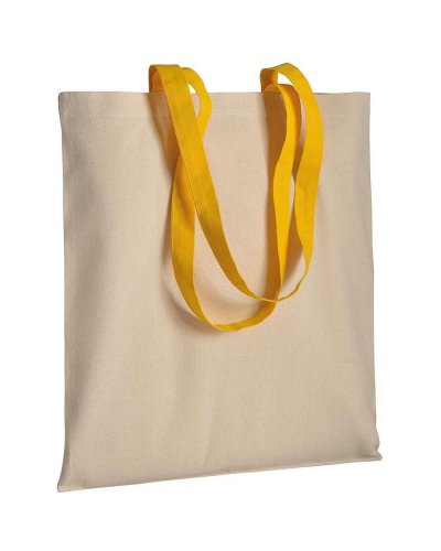 Shopper in cotone manici lunghi colorati Giallo