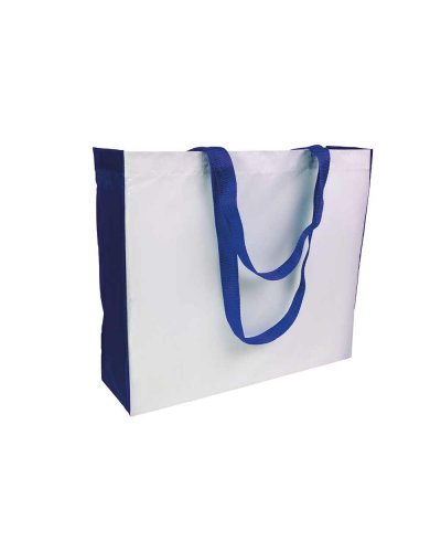 Shopper con manici e soffietto colorati Blu Royal