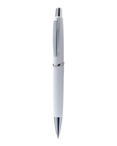 Penna a sfera con clip in metallo Bianco