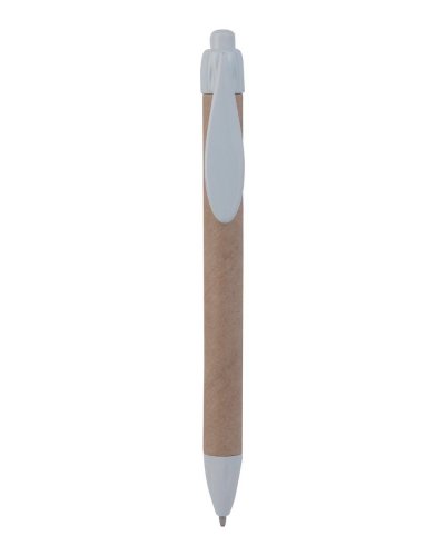Penna a sfera in plastica e cartone riciclato Bianco