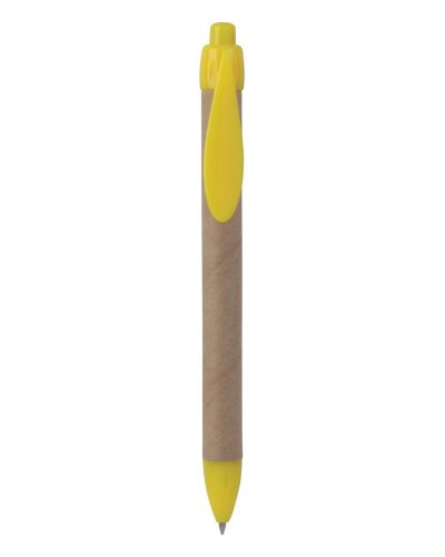 Penna a sfera in plastica e cartone riciclato Giallo