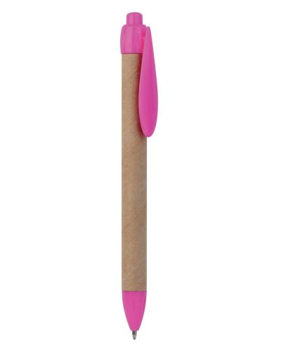 Penna a sfera in plastica e cartone riciclato Rosa