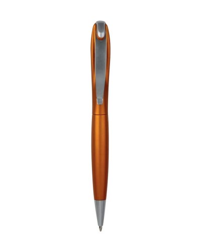 Penna a sfera in plastica con clip in metallo Arancione