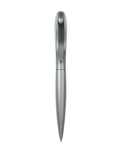 Penna a sfera in plastica con clip in metallo Grigio
