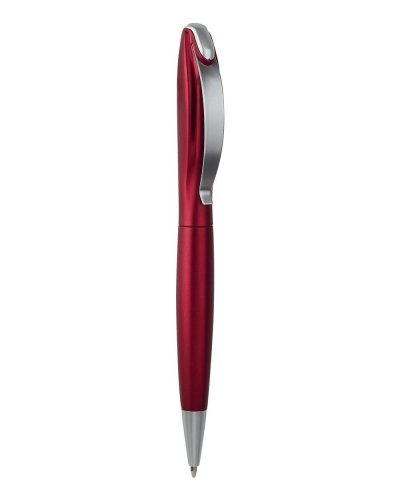 Penna a sfera in plastica con clip in metallo Rosso
