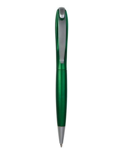 Penna a sfera in plastica con clip in metallo Verde