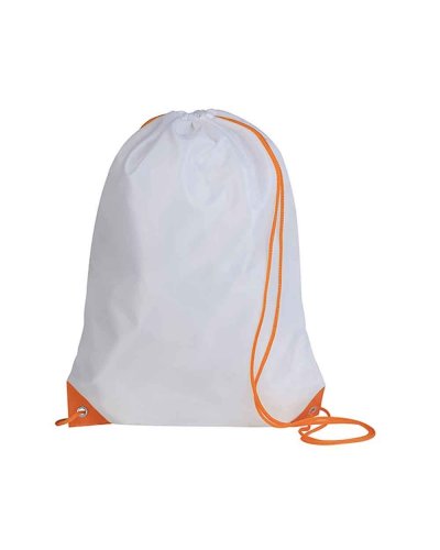 Sacca Nylon Personalizzata Play Bianco / Arancio