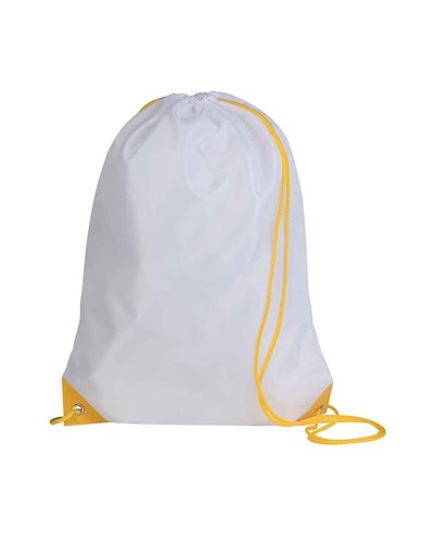 Sacca Nylon Personalizzata Play Bianco / Giallo