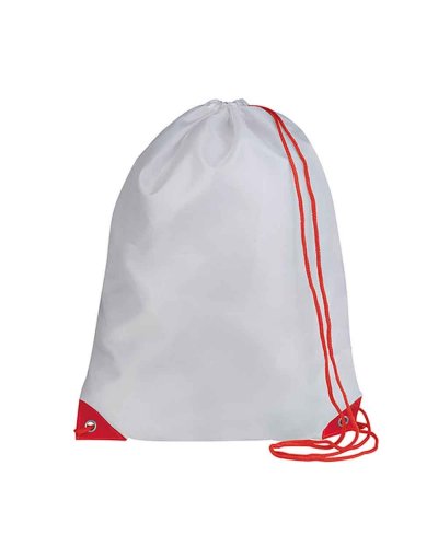 Sacca Nylon Personalizzata Play Bianco / Rosso