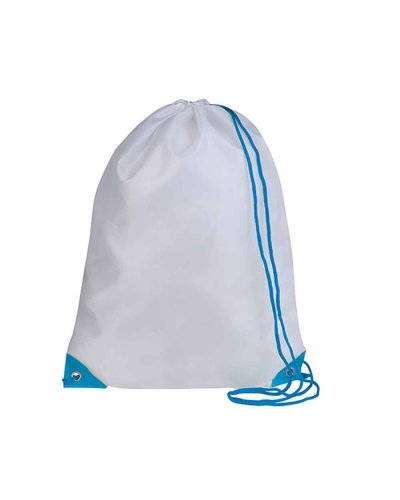 Sacca Nylon Personalizzata Play Bianco / Azzurro