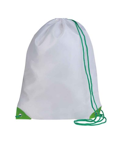 Sacca Nylon Personalizzata Play Bianco / Verde
