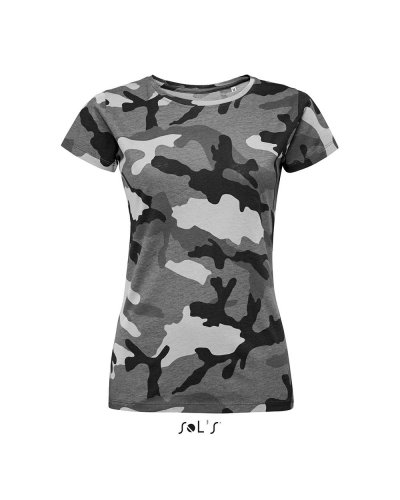 T-shirt Camo women Mimetico grigio