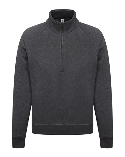 Felpa premium con 1/2 cerniera Dark Heather Grey