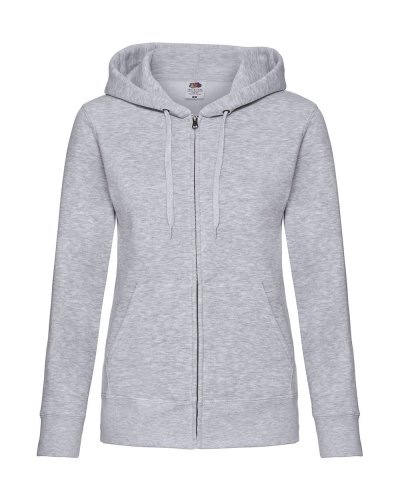 Felpa Lady-Fit con cappuccio e cerniera Heather grey