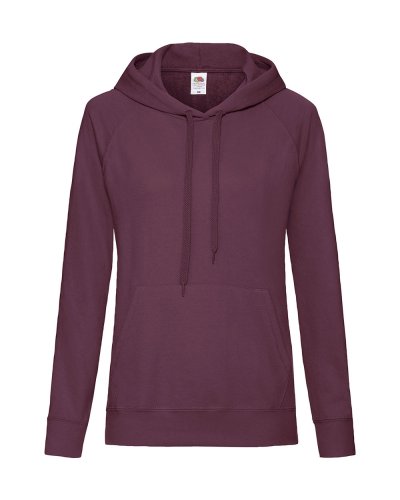 Felpa donna leggera con cappuccio Lightweight Hooded Burgundy