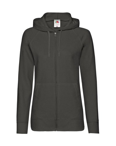 Felpa donna leggera con zip intera e cappuccio Light graphite